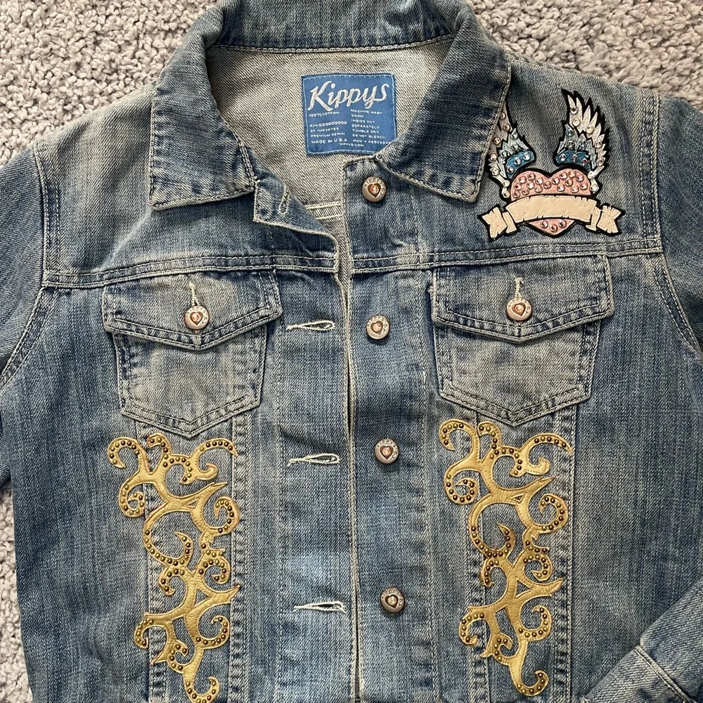 Kippys Vintage Denim Jacket With Rhinestone - Picture 2 of 8
